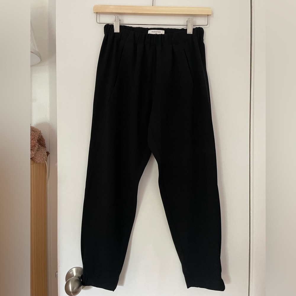 Aritzia Babaton Black Cropped Trousers
